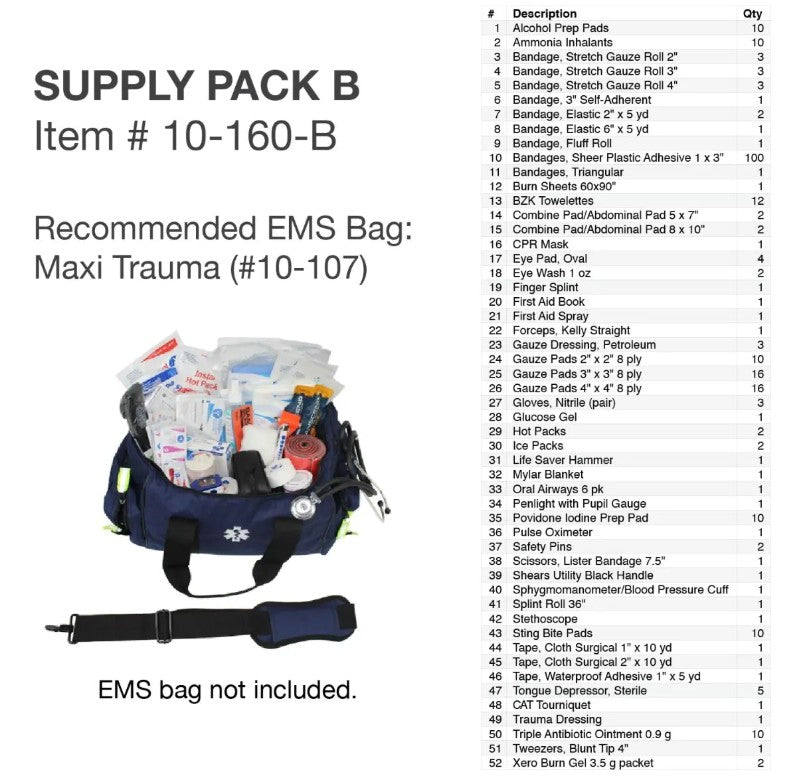 Kemp USA Medical Supply Pack B medical supply