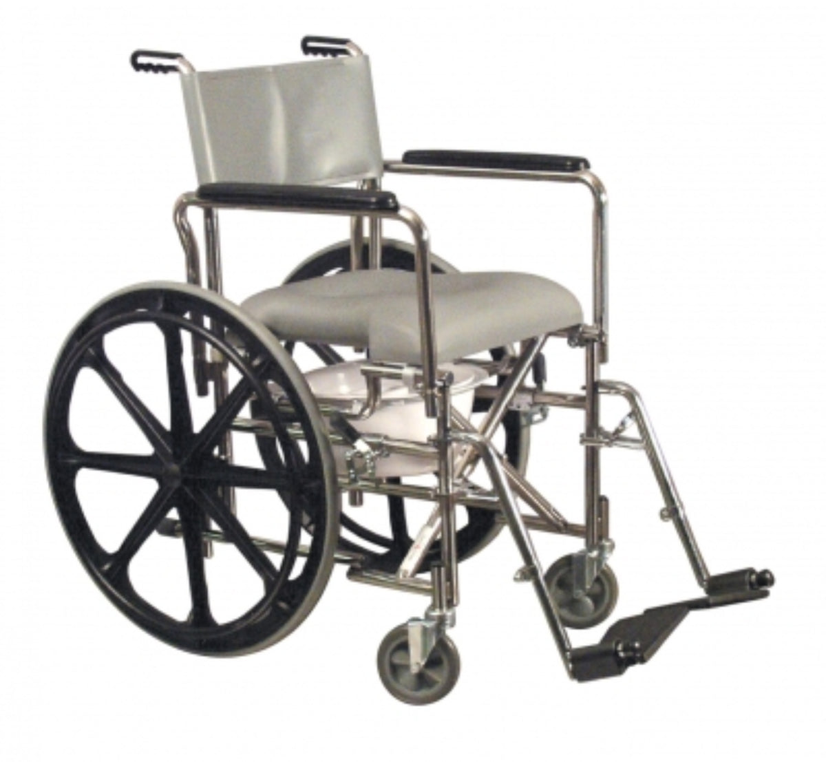Rehab Shower Commode, 17" Seat, 17.5" HiBack, 24" Rear Wheel (12022110)