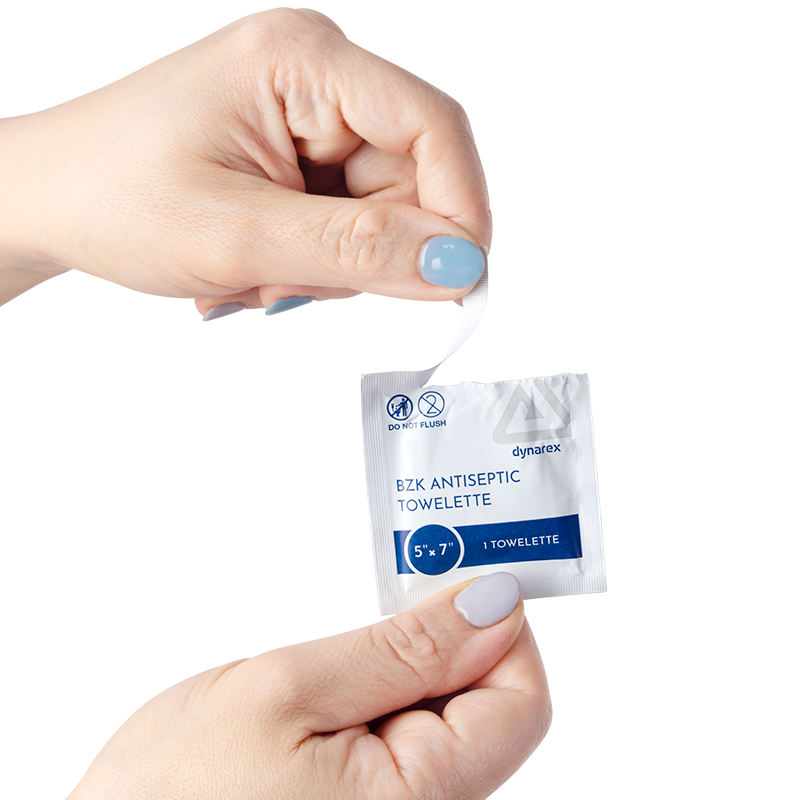 DynaSafety BZK Antiseptic Towelettes 5 x 7 inch 50 per Box medical supply