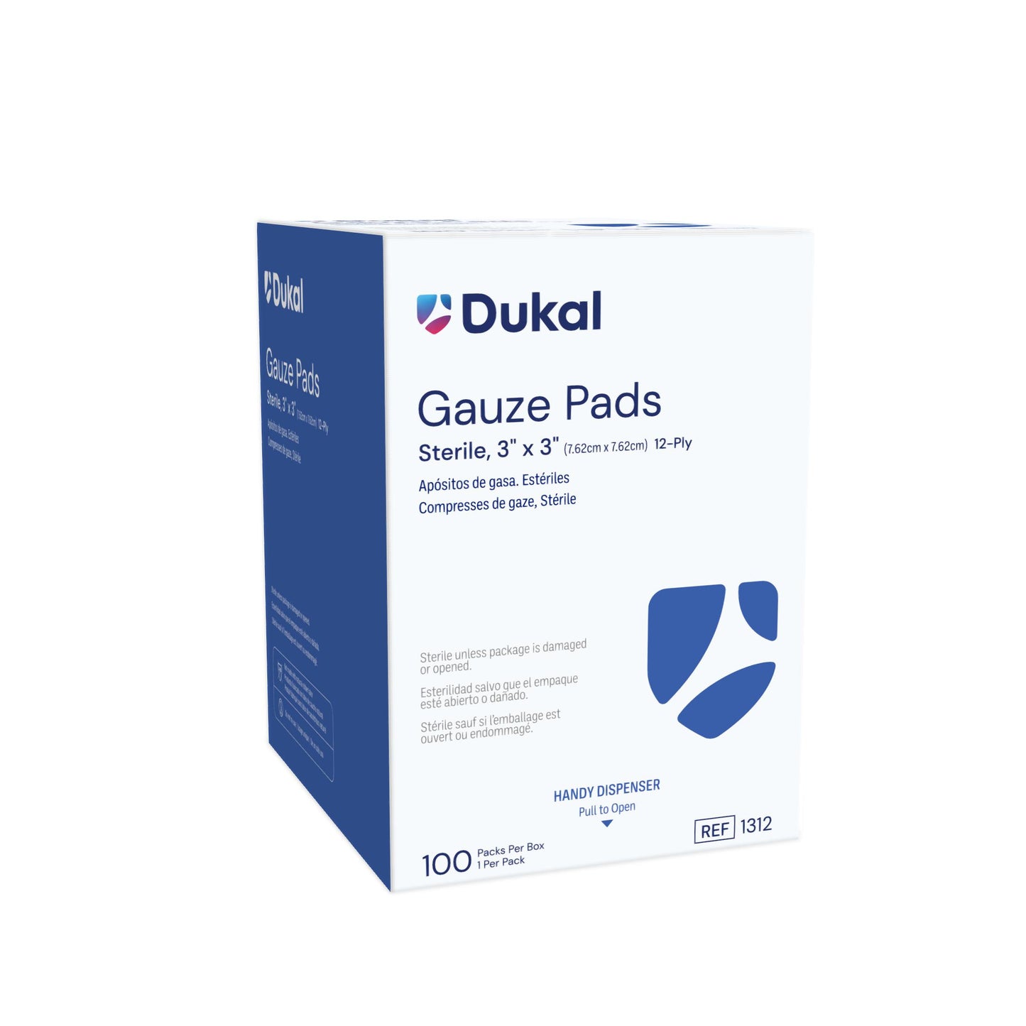 Dukal Gauze Pad 3x3 12-Ply Sterile Box of 100 medical supply