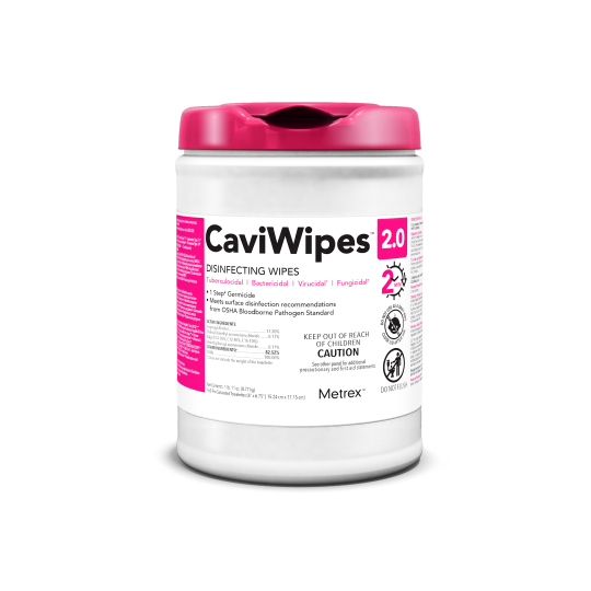 Metrex CaviWipes 2.0 XL 65 wipes per canister case medical supply
