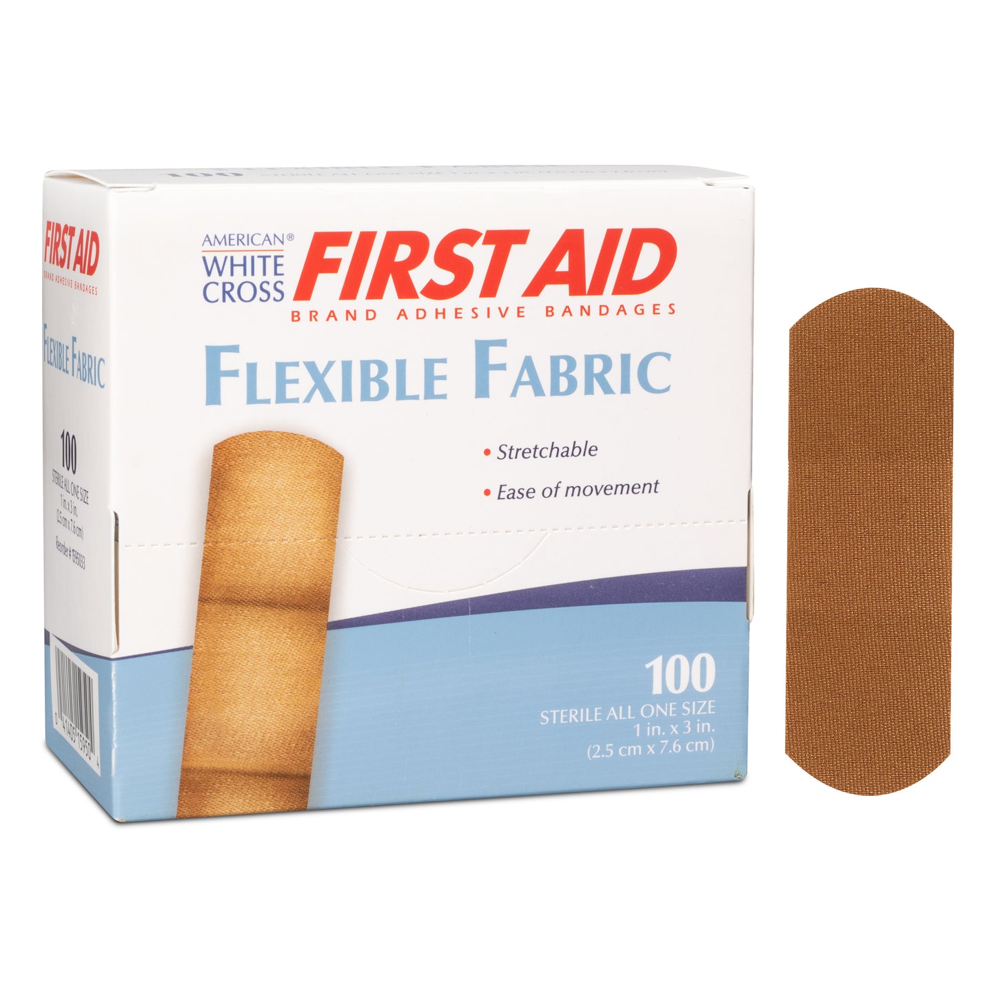American White Cross Sterile Flexible Fabric Adhesive Bandages 1x3 Case medical supply