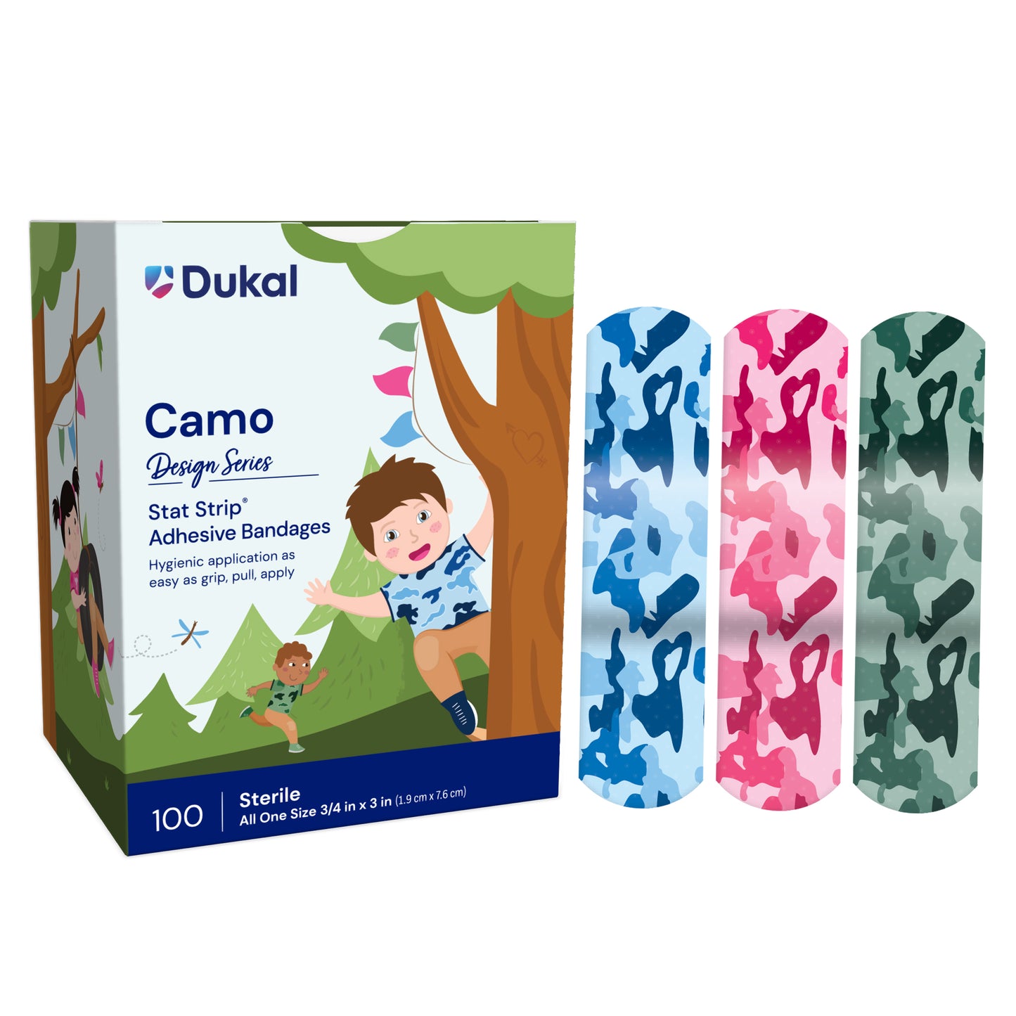American White Cross Camo Adhesive Bandages 3/4 x 3 inch Case medical supply