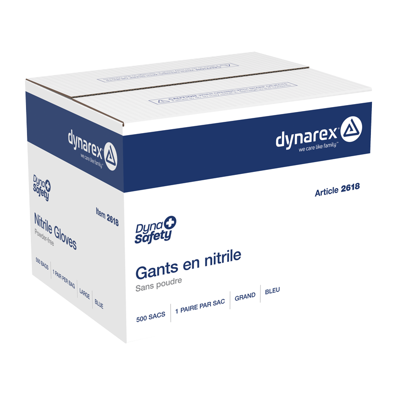 DynaSafety Nitrile Exam Gloves In A Bag Large Blue 500 Bags medical supply