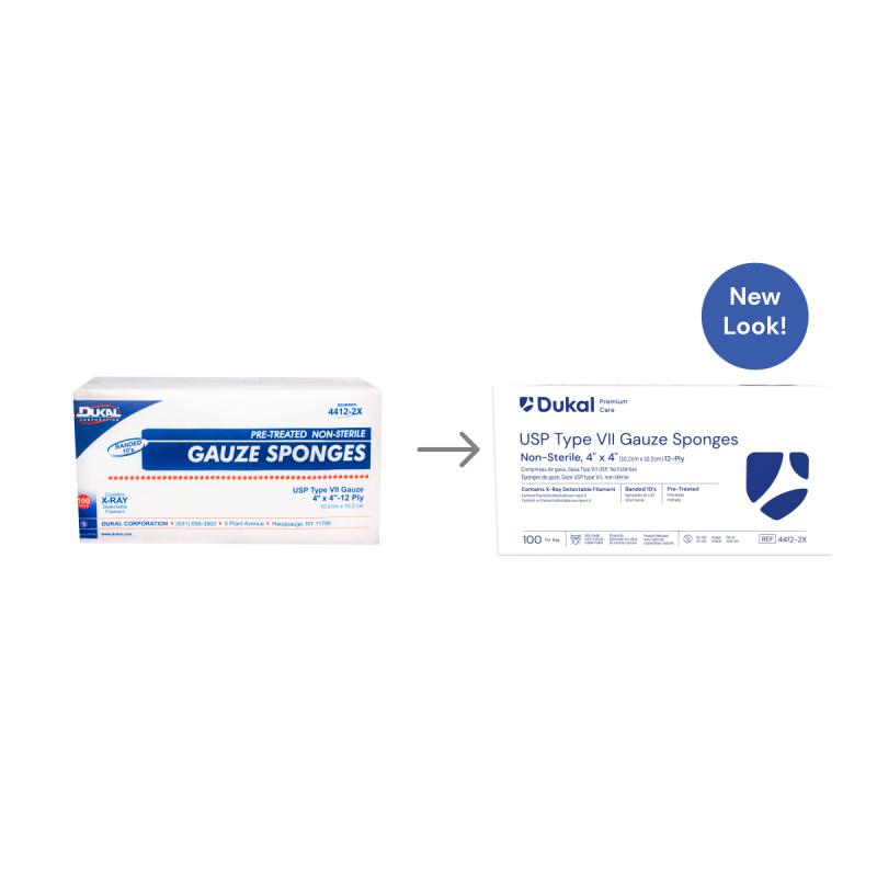 Dukal Premium Care X-Ray Detectable Gauze Sponges 12-Ply 4 inch x 4 inch medical supply