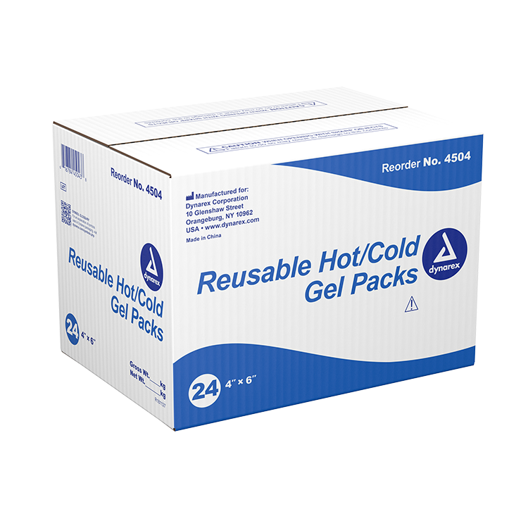 Dynarex Reusable Hot Cold Gel Pack 4" x 6" 24/Case medical supply