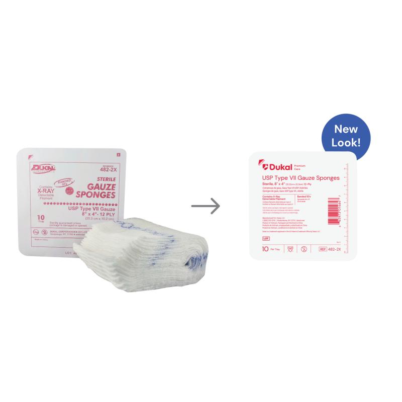 Dukal Premium Care Sterile X-Ray Detectable Gauze Sponges 12-Ply 8 inch x 4 inch medical supply