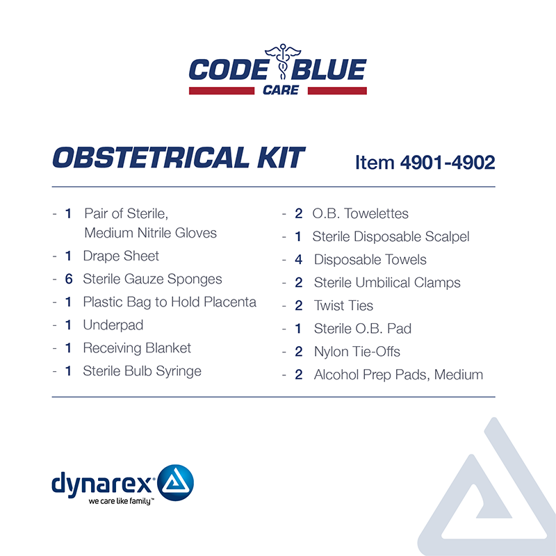 Dynarex Obstetrical Kit Bagged Case of 10 medical supply