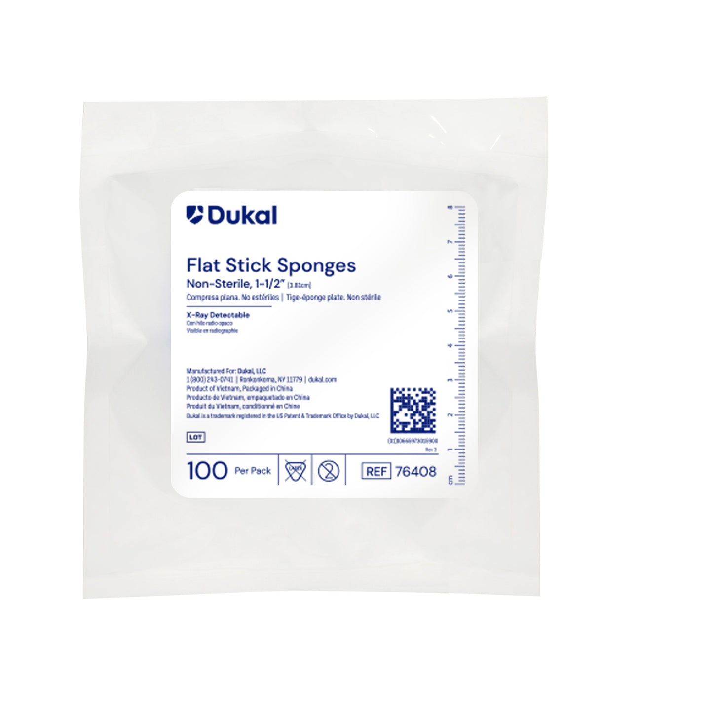 Dukal Flat Stick Sponges 1.5 inch medical supply