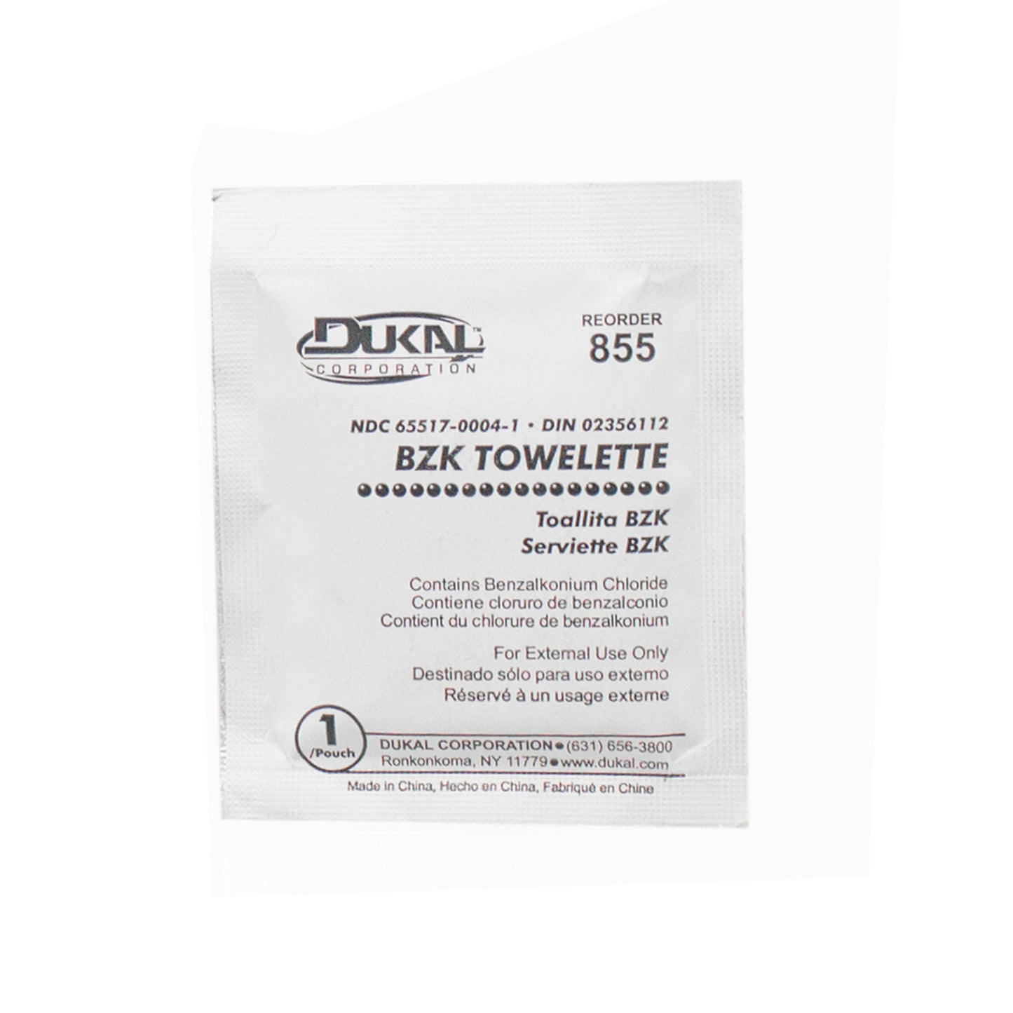 Dukal BZK Towelette 5 x 8 inch 1000 per Case medical supply