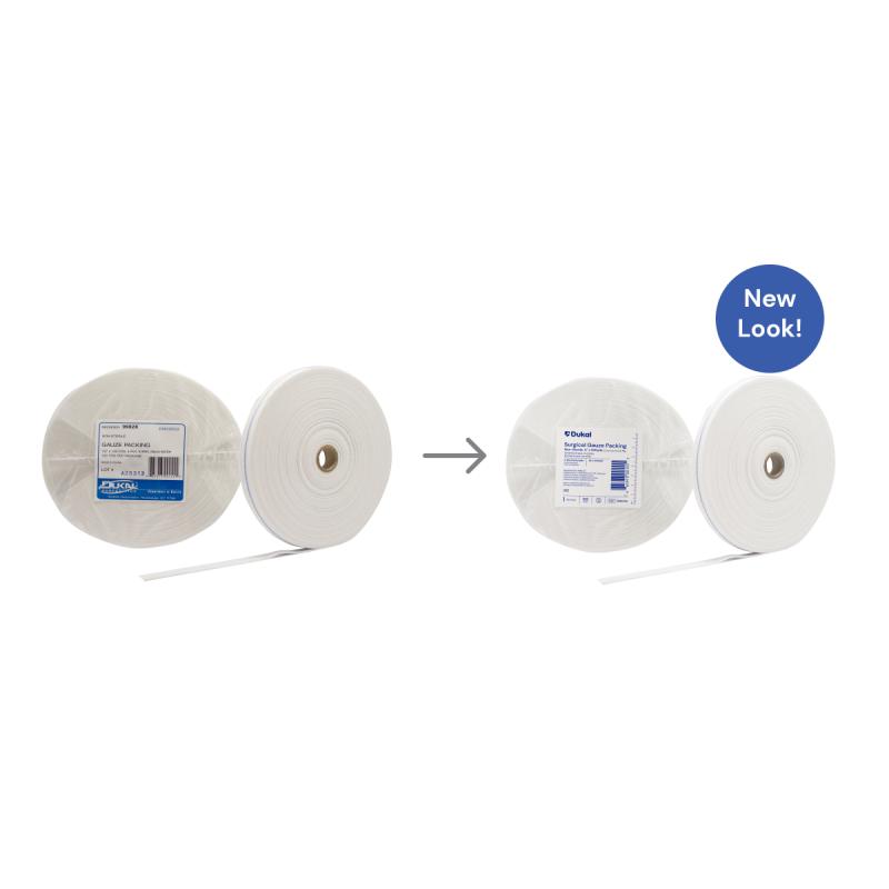 Dukal Non-Sterile Gauze Packing Roll 1/2 inch x 100 yd 4-Ply medical supply