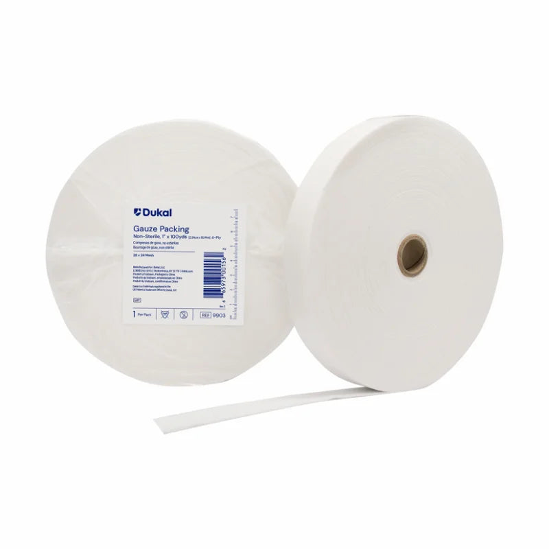 Dukal Non-Sterile Gauze Packing Roll 1 inch x 100 yd 4-Ply medical supply