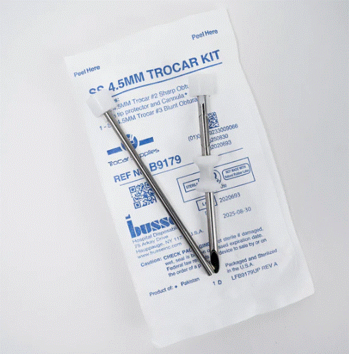 Trocar Supplies 4.5mm Stainless Steel Short Shaft Single Use Trocar Each medical supply