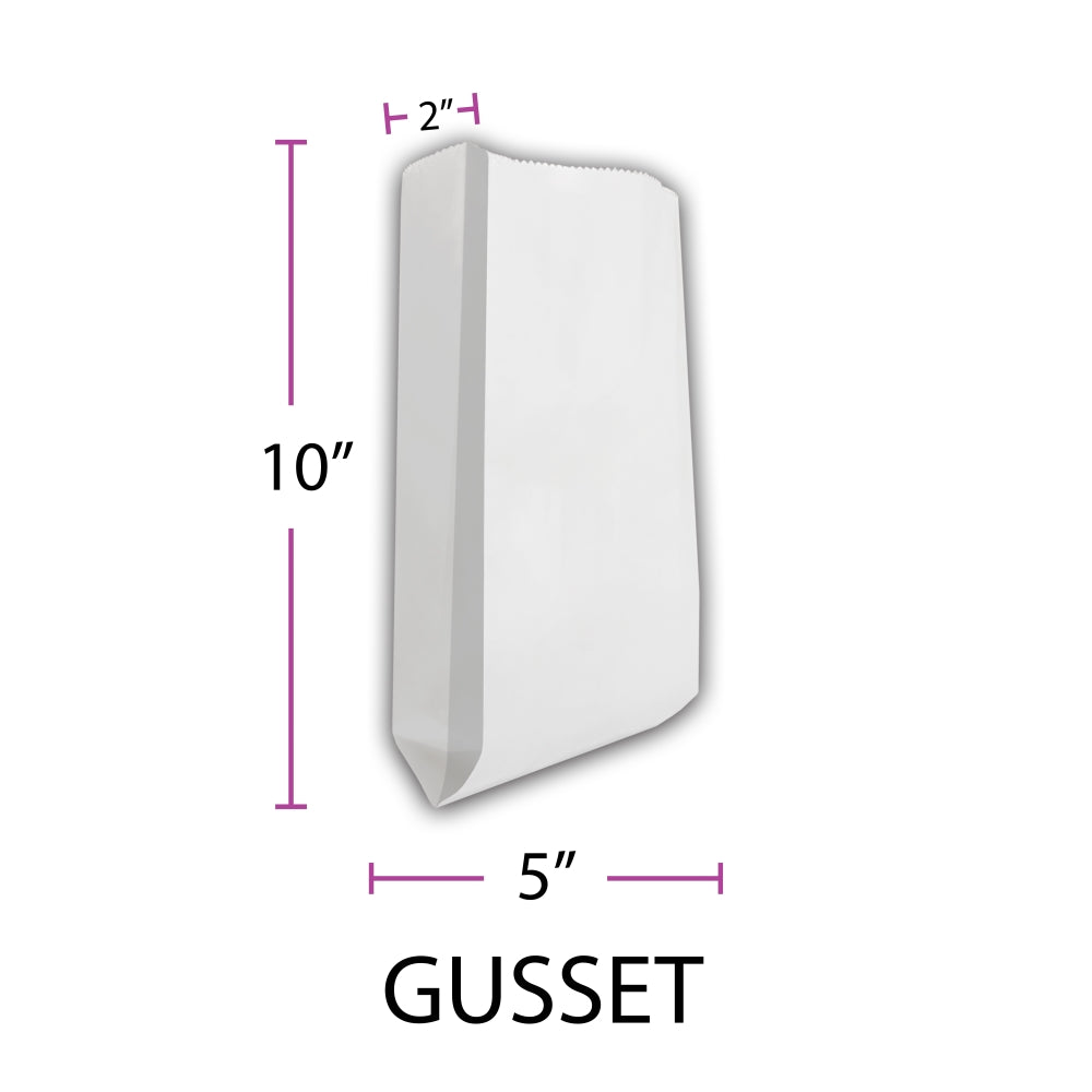 Rx Systems Plain White Gusset Bags 5 x 2 x 10 medical supply