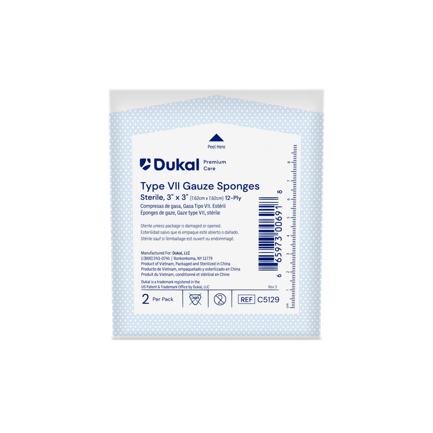 Dukal Premium Care Sterile Gauze Sponges 12-Ply 3 inch x 3 inch medical supply