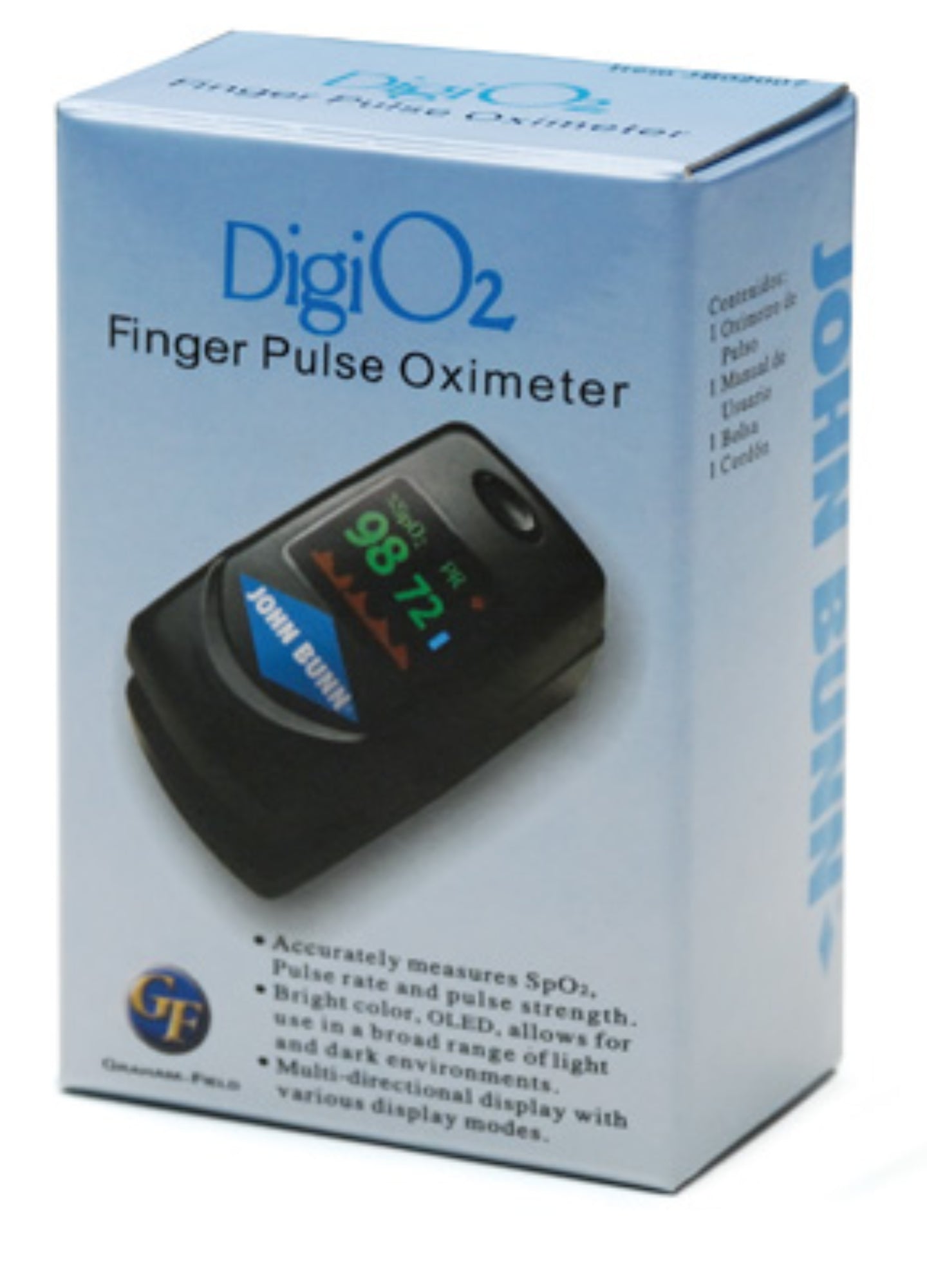 John Bunn DigiO2 Finger Pulse Oximeter JB02007 medical supply