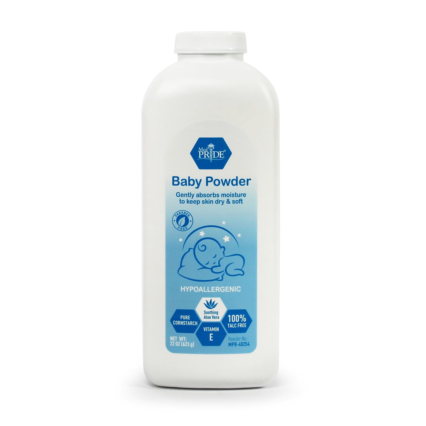 MedPride Baby Powder with Seal White Bottle 22 oz Case medical supply
