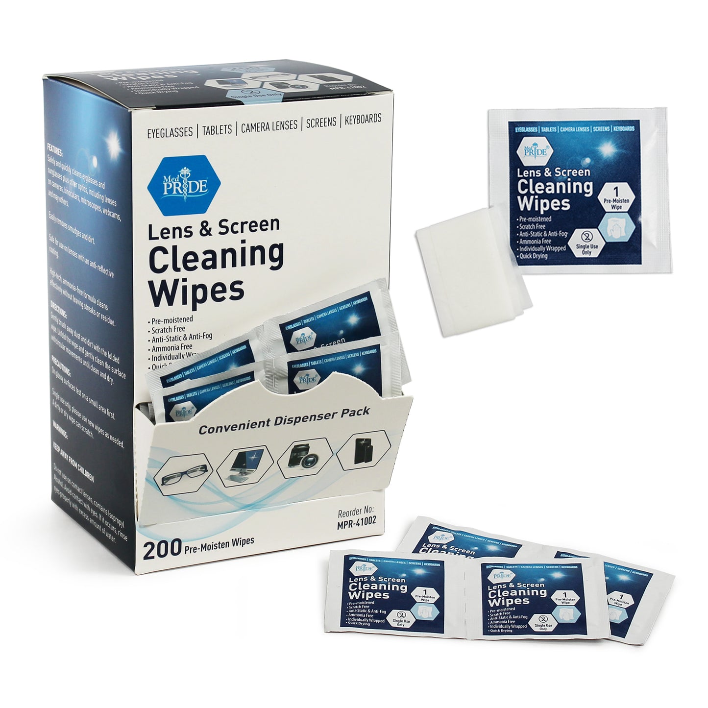 MedPride Lens Cleaning Wipes, 6" x 5" (MPR-41002) medical supply