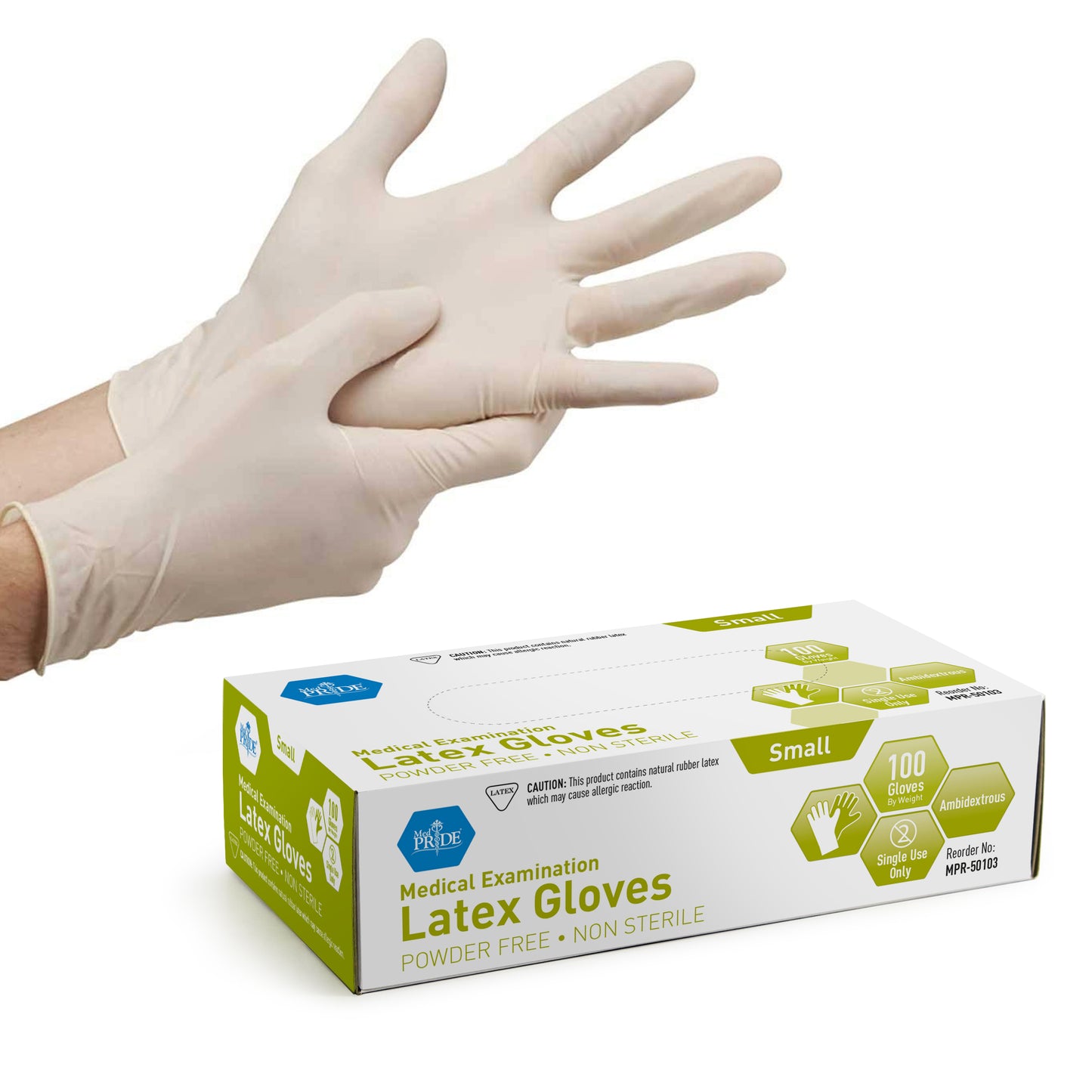 MedPride Latex Exam Gloves Small medical supply