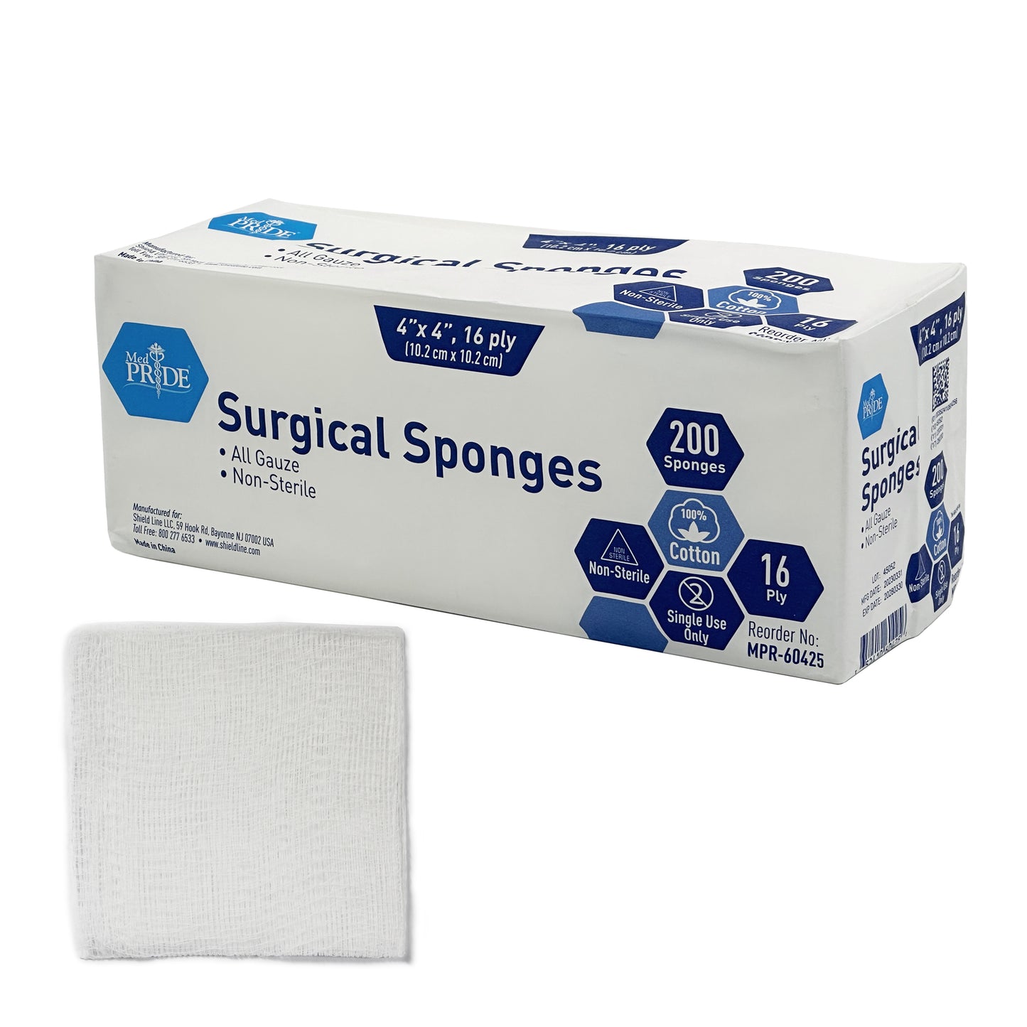 MedPride Gauze Sponge 4x4 16-Ply Case medical supply