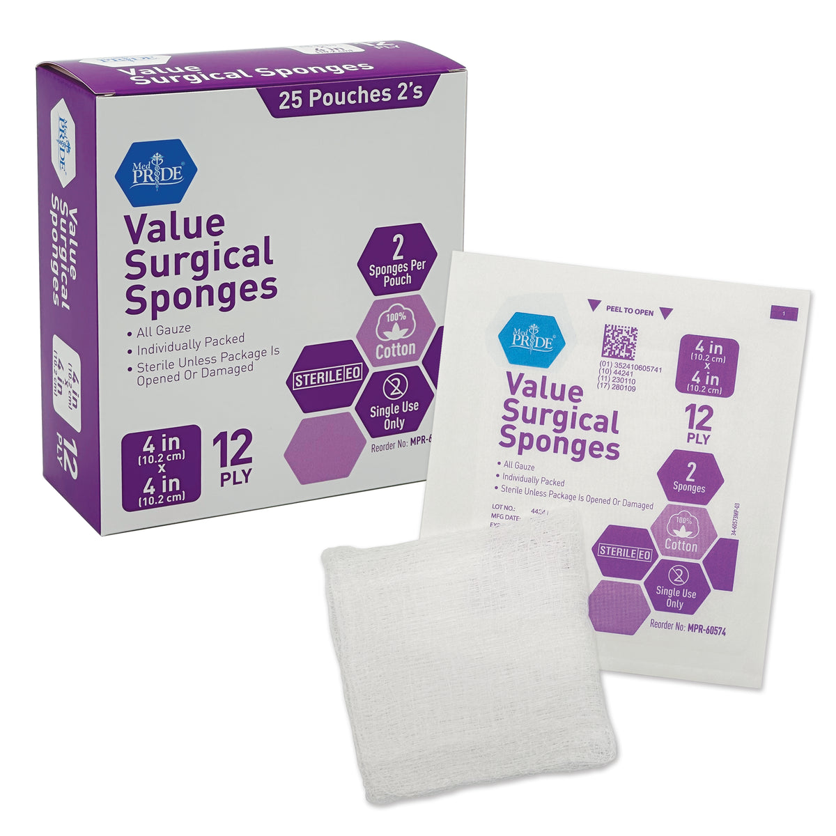 MedPride Sterile Gauze Sponge 4x4 12-Ply 1200 Case medical supply