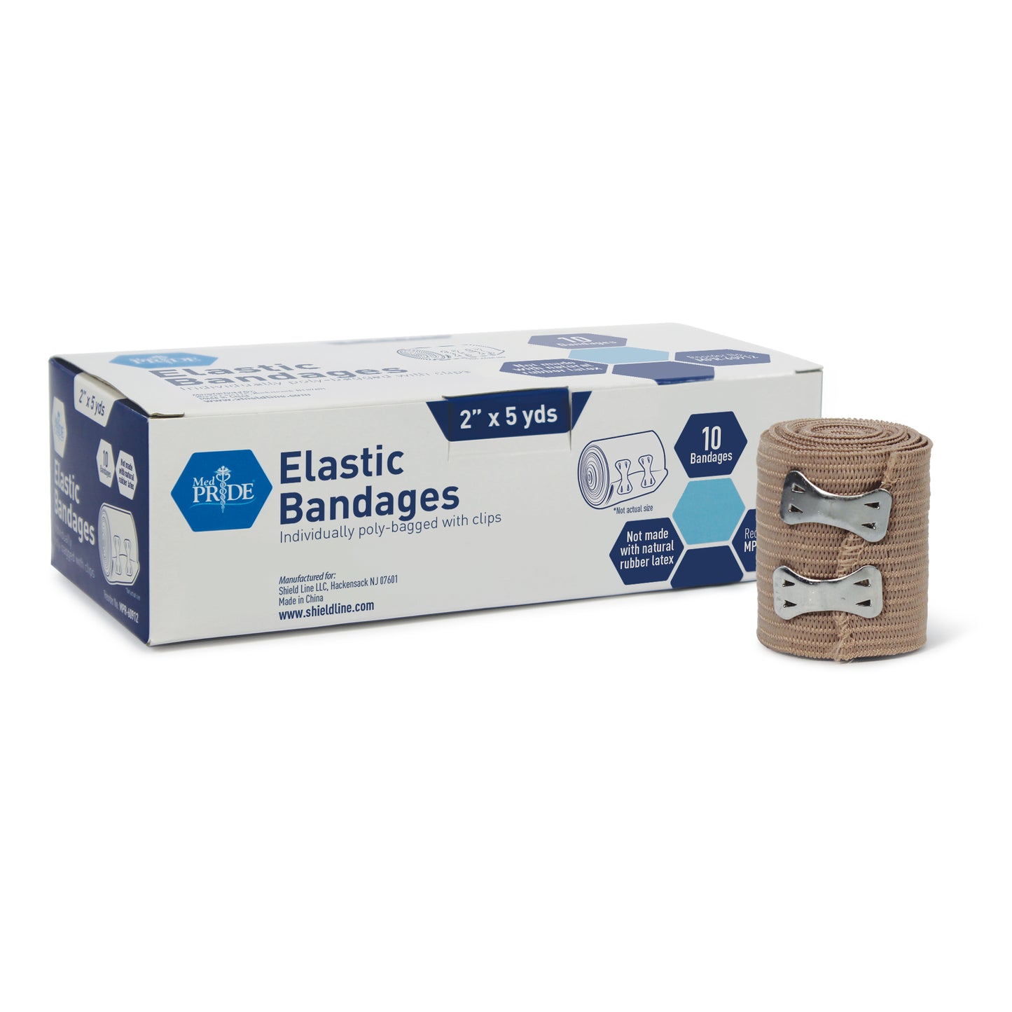 MedPride Elastic Bandages with Clips 2 in Case medical supply
