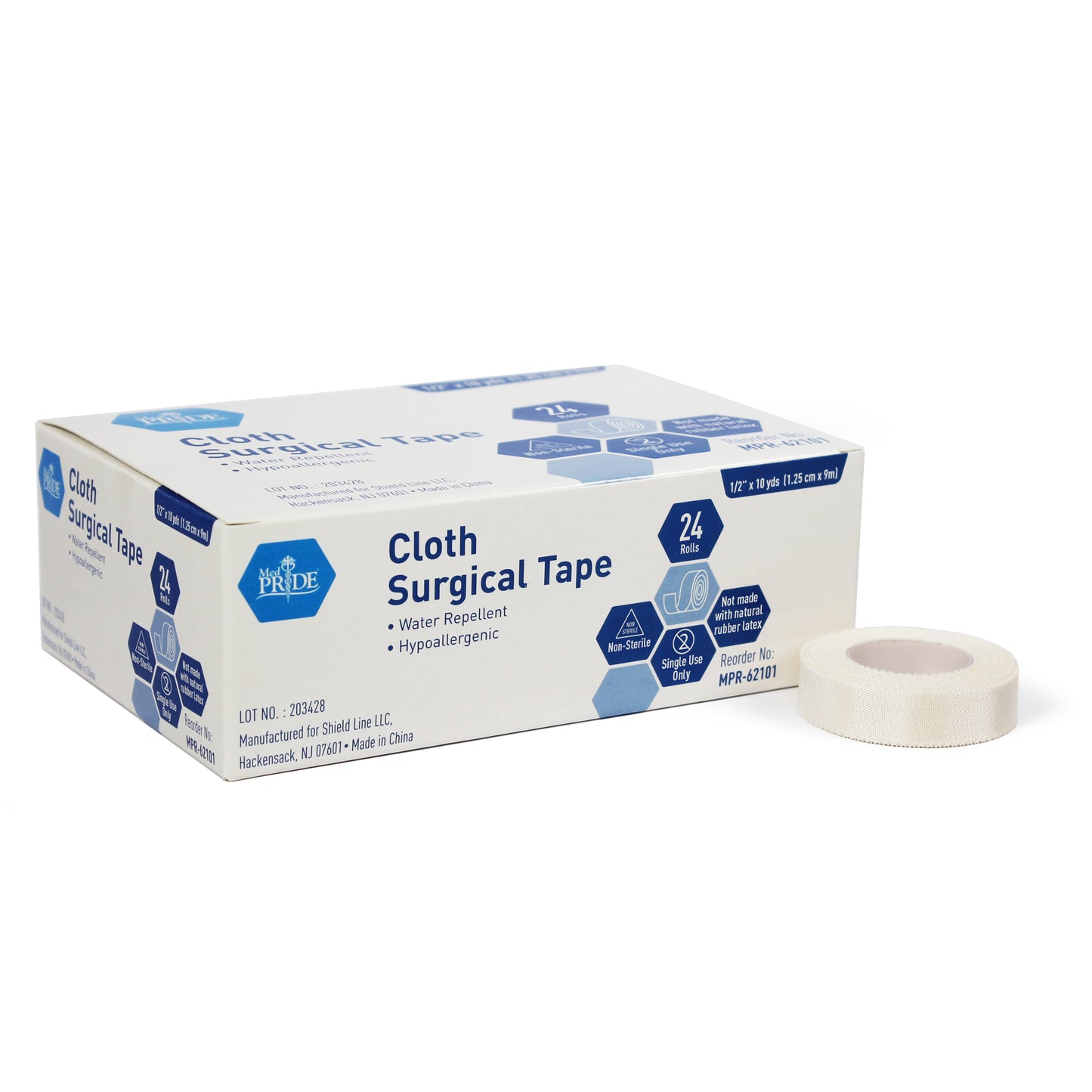 MedPride Cloth Surgical Tape 1/2 inch x 10 yds Case of 288 medical supply