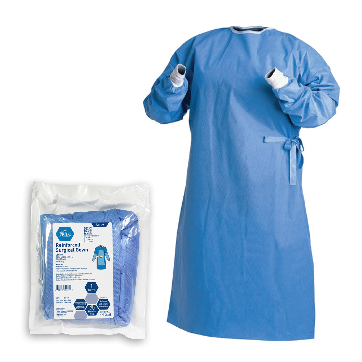 MedPride Surgeons Gown Large Reinforced AAMI-3 20/cs medical supply