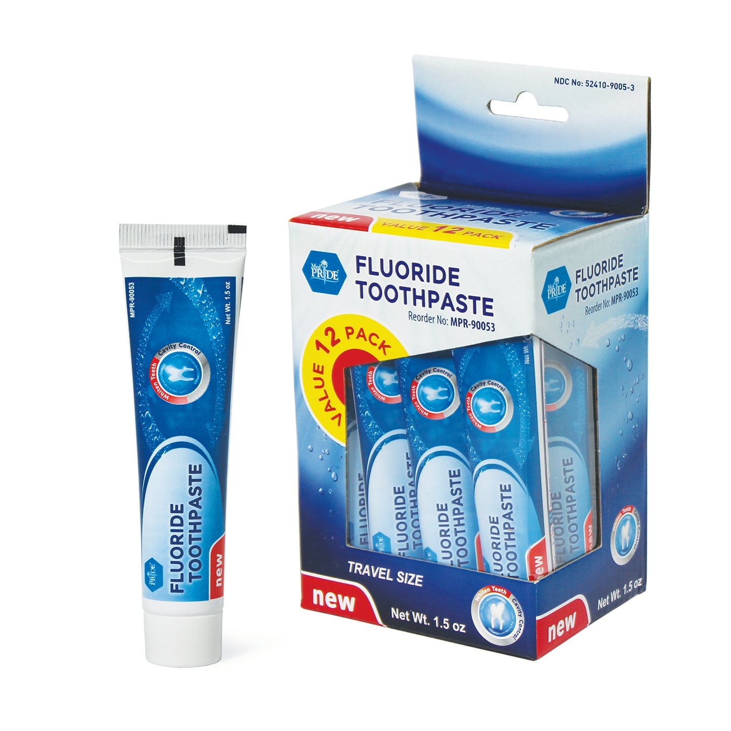 MedPride Fluoride Toothpaste 1.5 oz Tubes Case of 144 medical supply