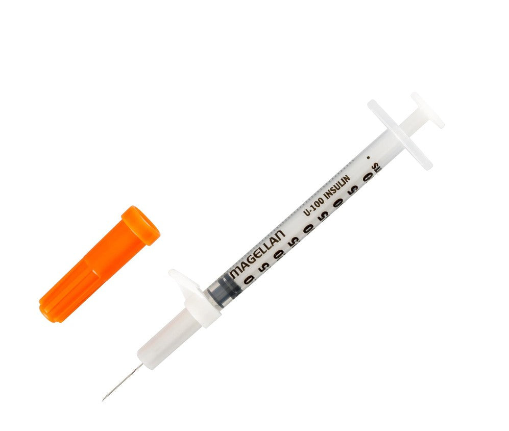 Cardinal Health Magellan Insulin Safety Syringe 1mL 29G x 1/2in 50/Box medical supply