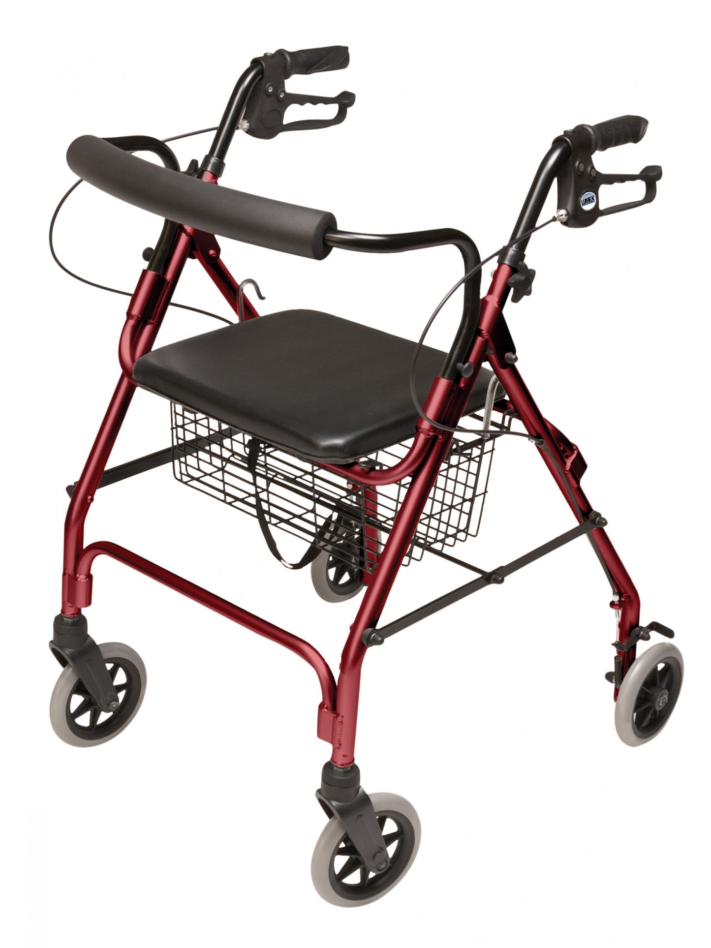 Lumex Walkabout Lite Four-Wheel Rollator Burgundy medical supply