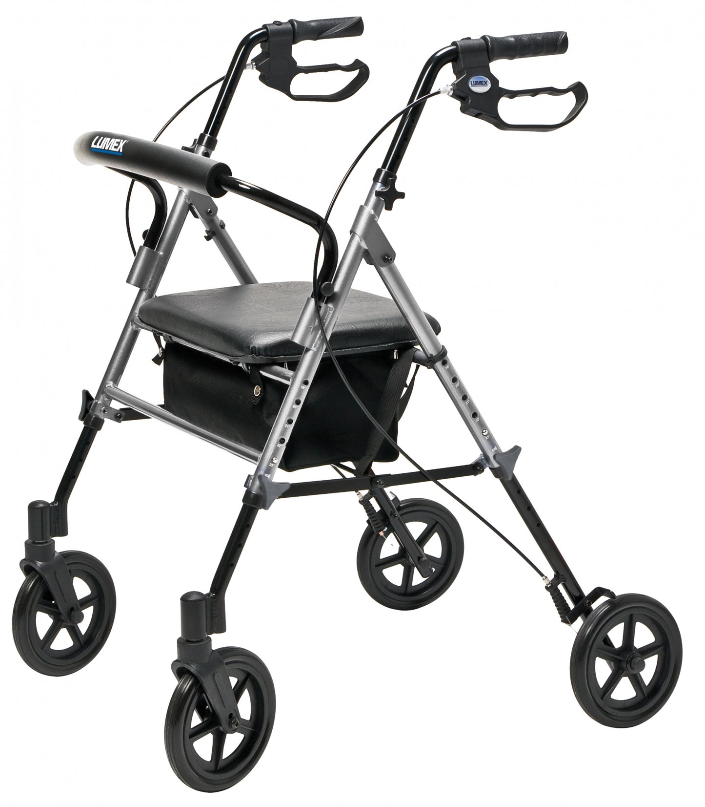 Lumex, Set n’ Go, Wide Height Adjustable Rollator (RJ4718B), Silver