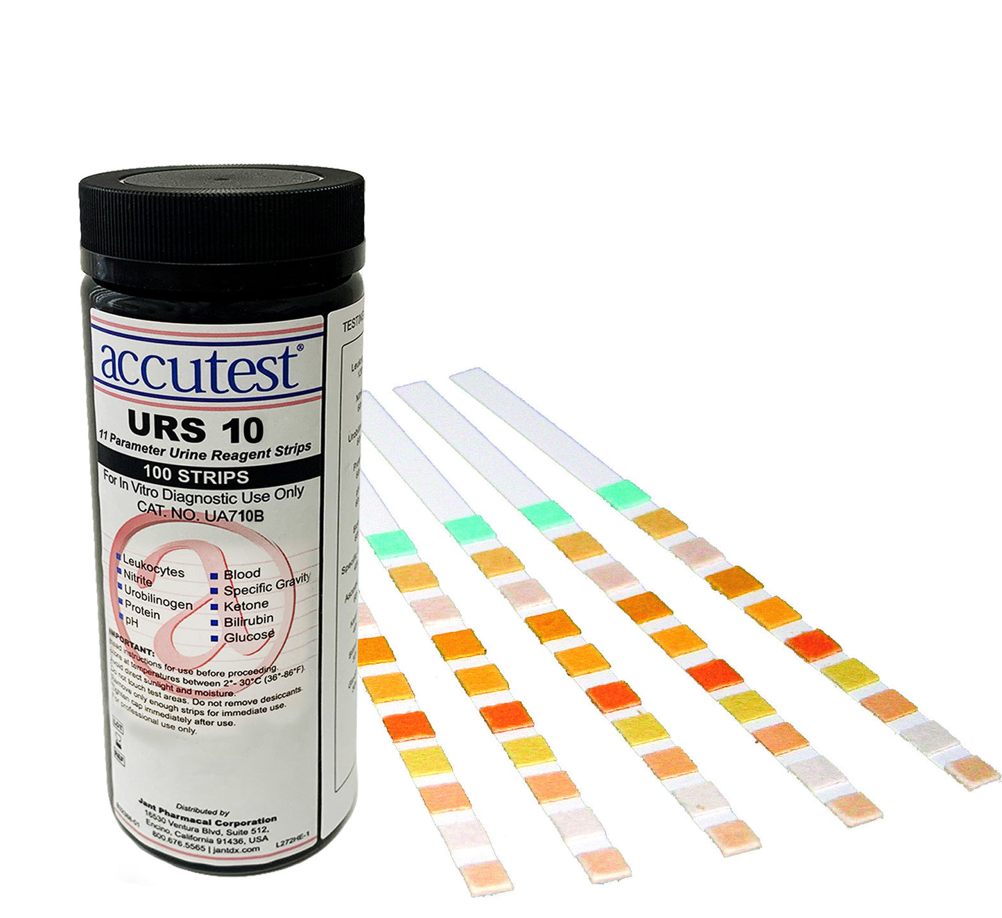 Accutest URS-10 Urine Reagent Strips 24 Bottles UA824B medical supply