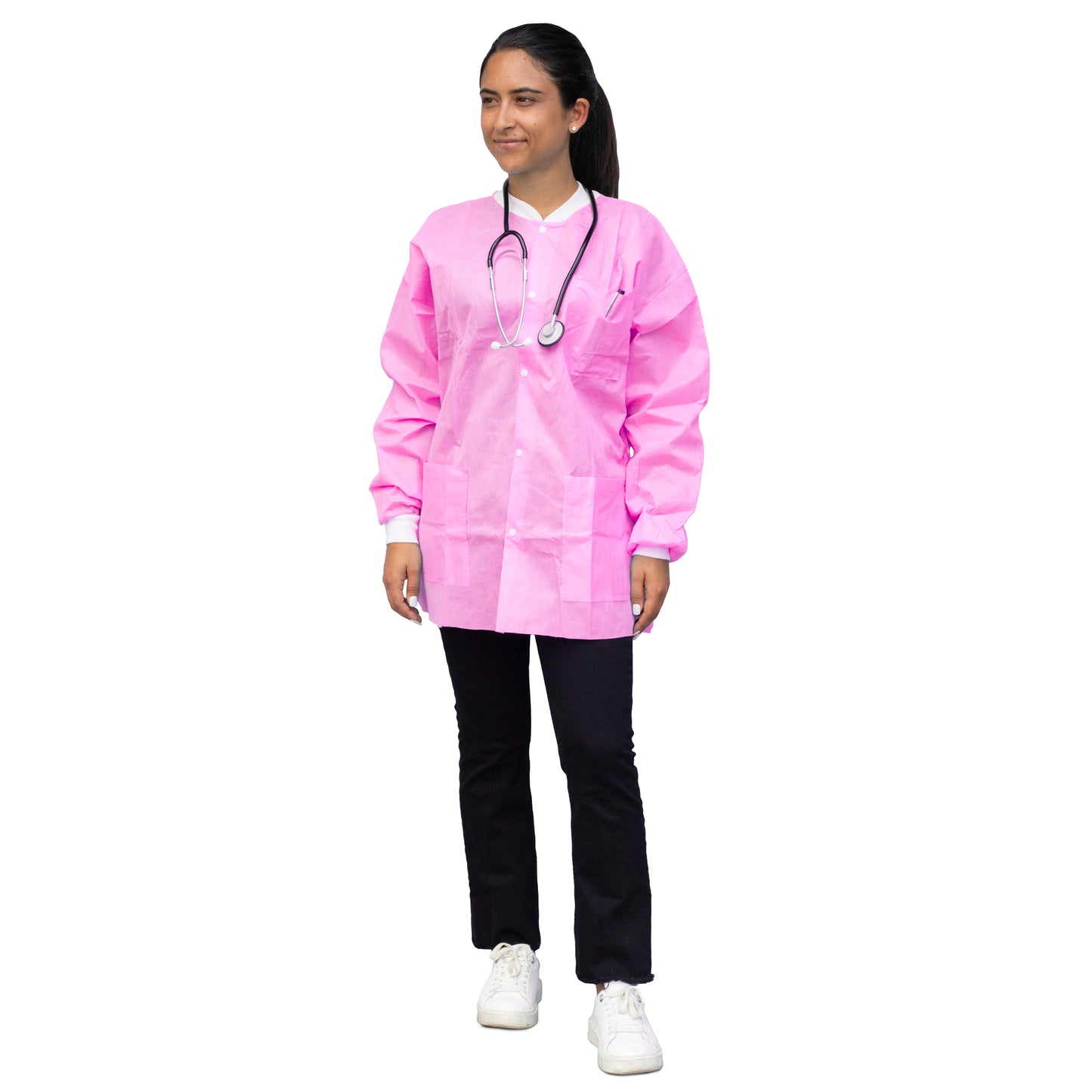 Dukal FitMe Lab Jackets XL Bubblegum Pink medical supply