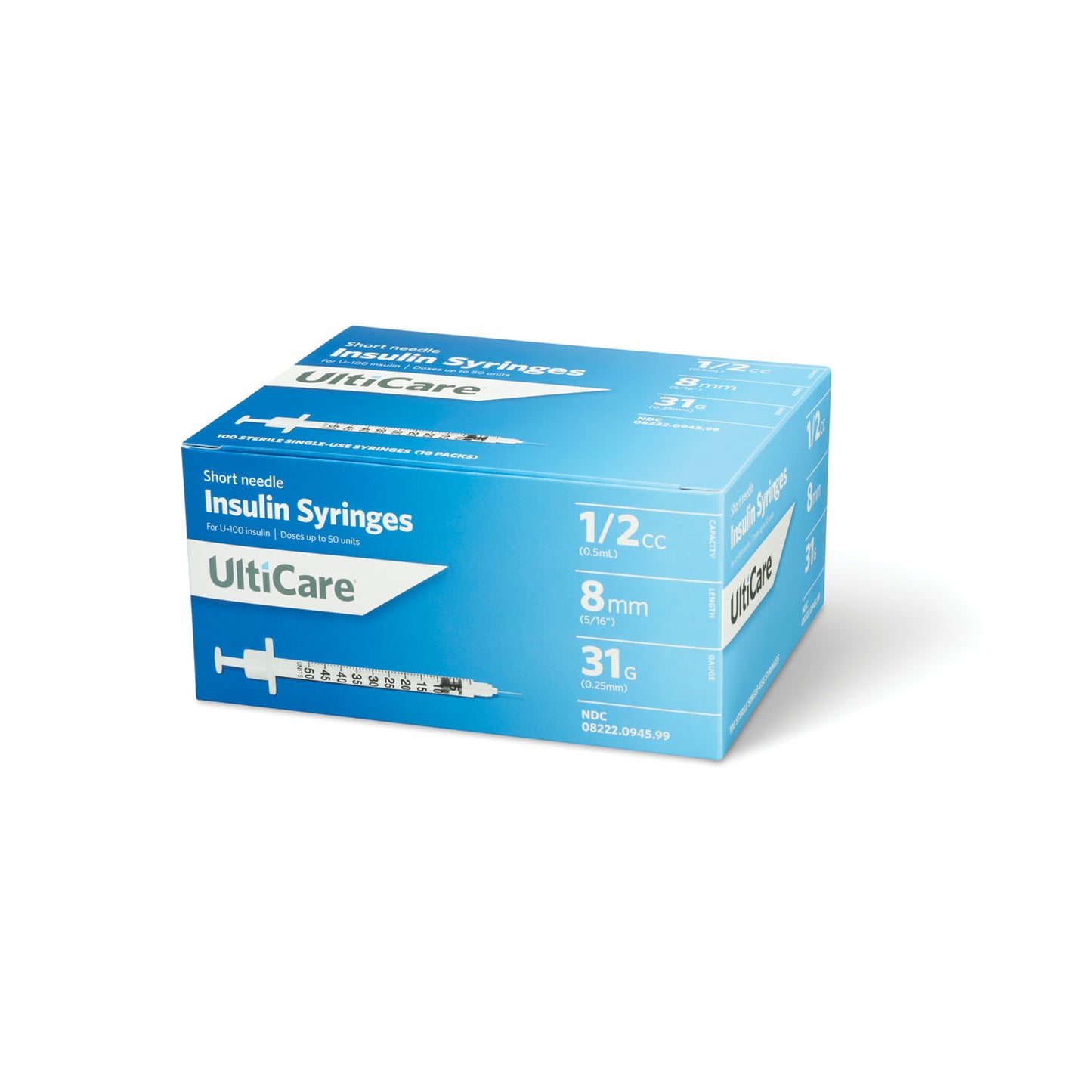UltiMed Insulin Syringe 1/2cc 31G x 5/16" Box medical supply