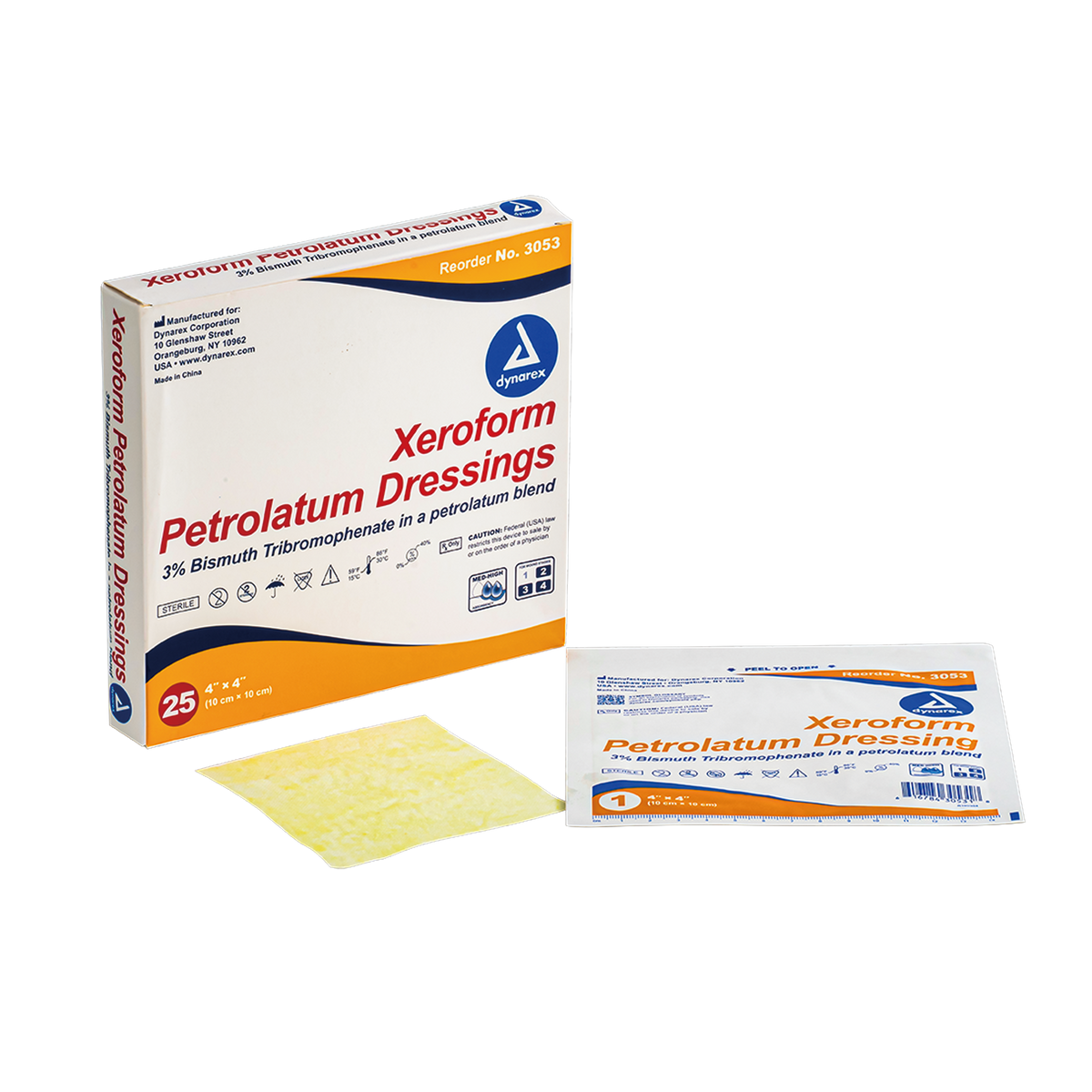 Dynarex Xeroform Gauze Dressing 4x4 inch medical supply