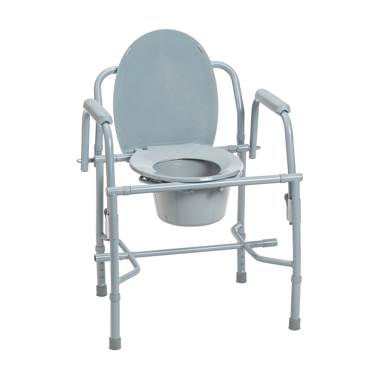 Drive Medical Steel Drop Arm Bedside Commode with Padded Arms medical supply