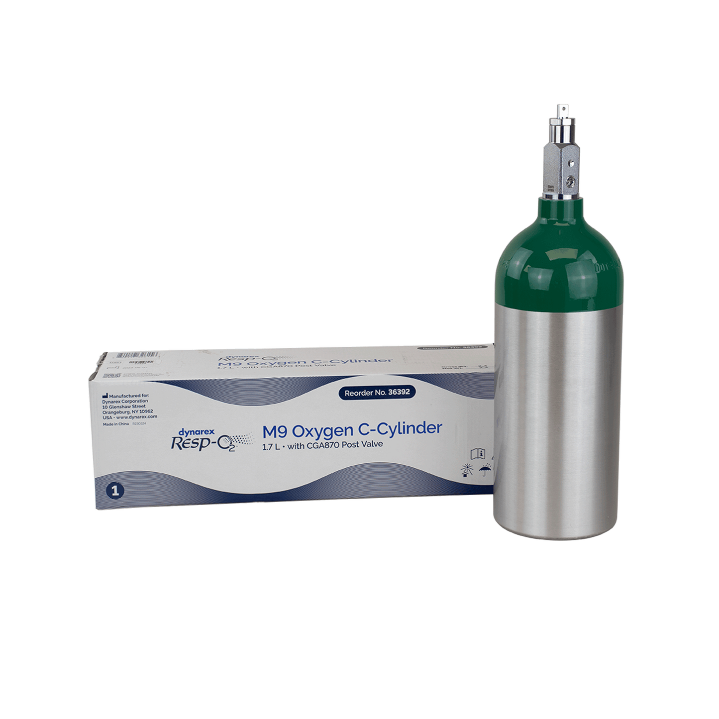 Resp-O2 M9 Oxygen C-Cylinder CGA870 Post Valve 1.7 L 1pc/cs medical supply