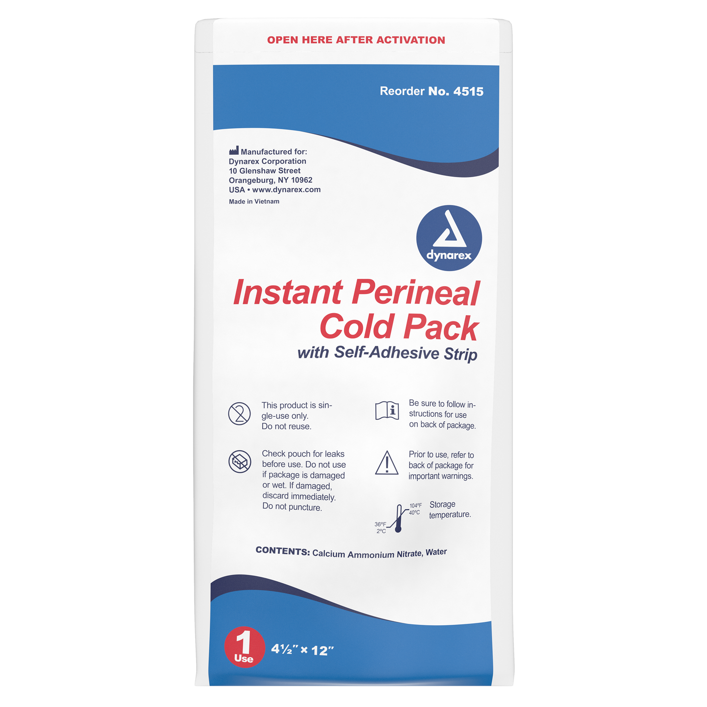 Dynarex Perineal Instant Cold Pack 4.5in x 12in Case of 24 medical supply