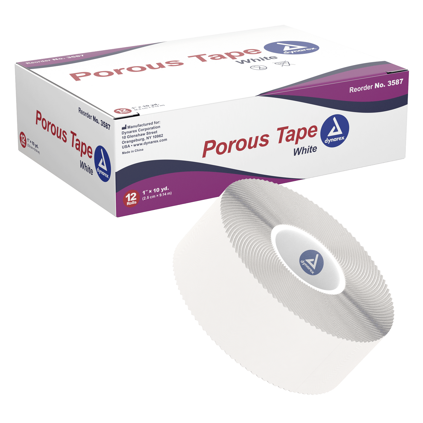 Dynarex Porous Tape 1 x 10 yd 12/12/cs medical supply