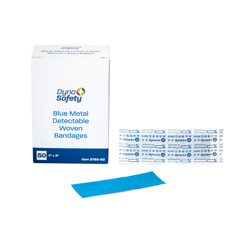 DynaSafety Blue Metal Detectable Woven Bandage 1 x 3 inch Case of 1200 medical supply