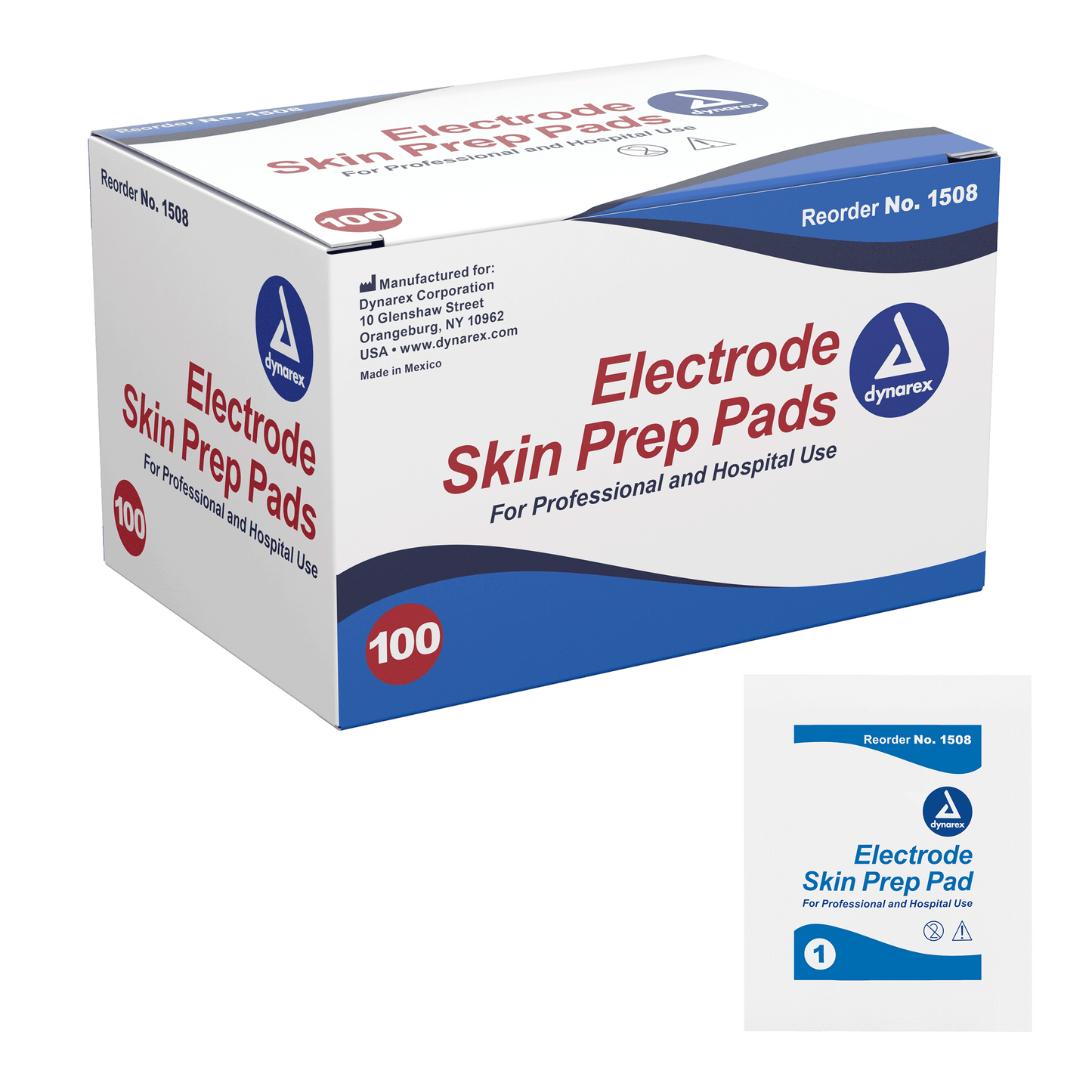 Dynarex Electrode Skin Prep Pad 10/100/cs medical supply