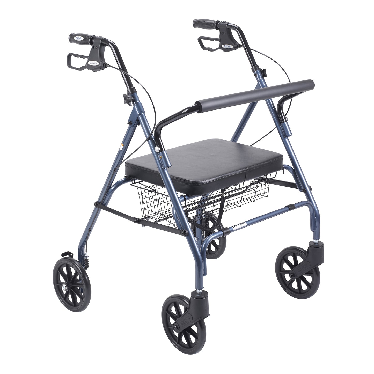 Drive Medical Heavy Duty Bariatric Rollator Walker Large Padded Seat Blue medical supply