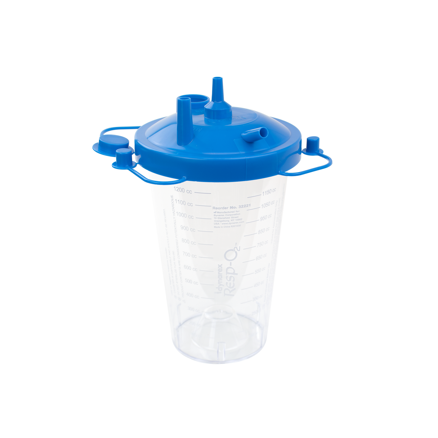 Resp-O2 Disposable Suction Canister with Float Valve Shutoff 1200 cc case of 40 medical supply