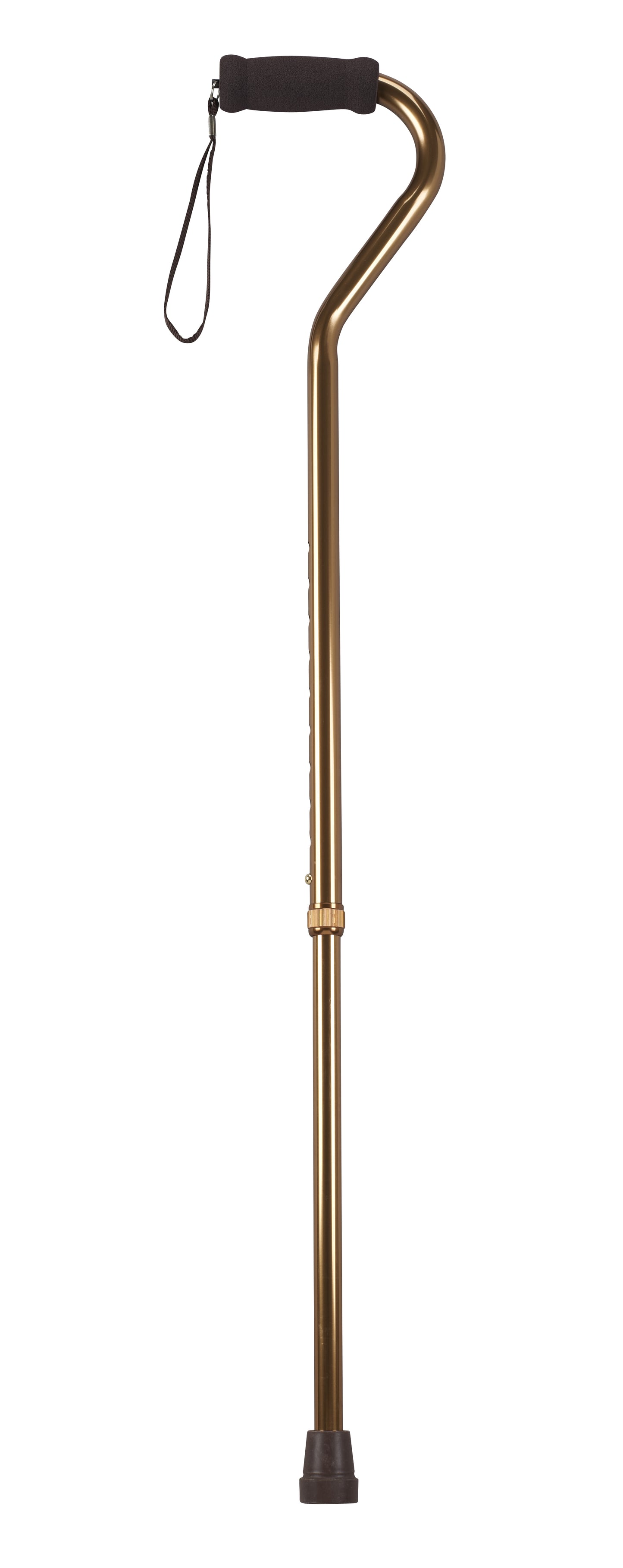 Drive Medical Foam Grip Offset Handle Walking Cane Bronze medical supply