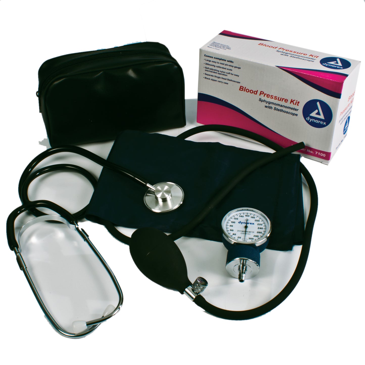 Dynarex Blood Pressure Kit Single Head Stethoscope Case of 10 medical supply
