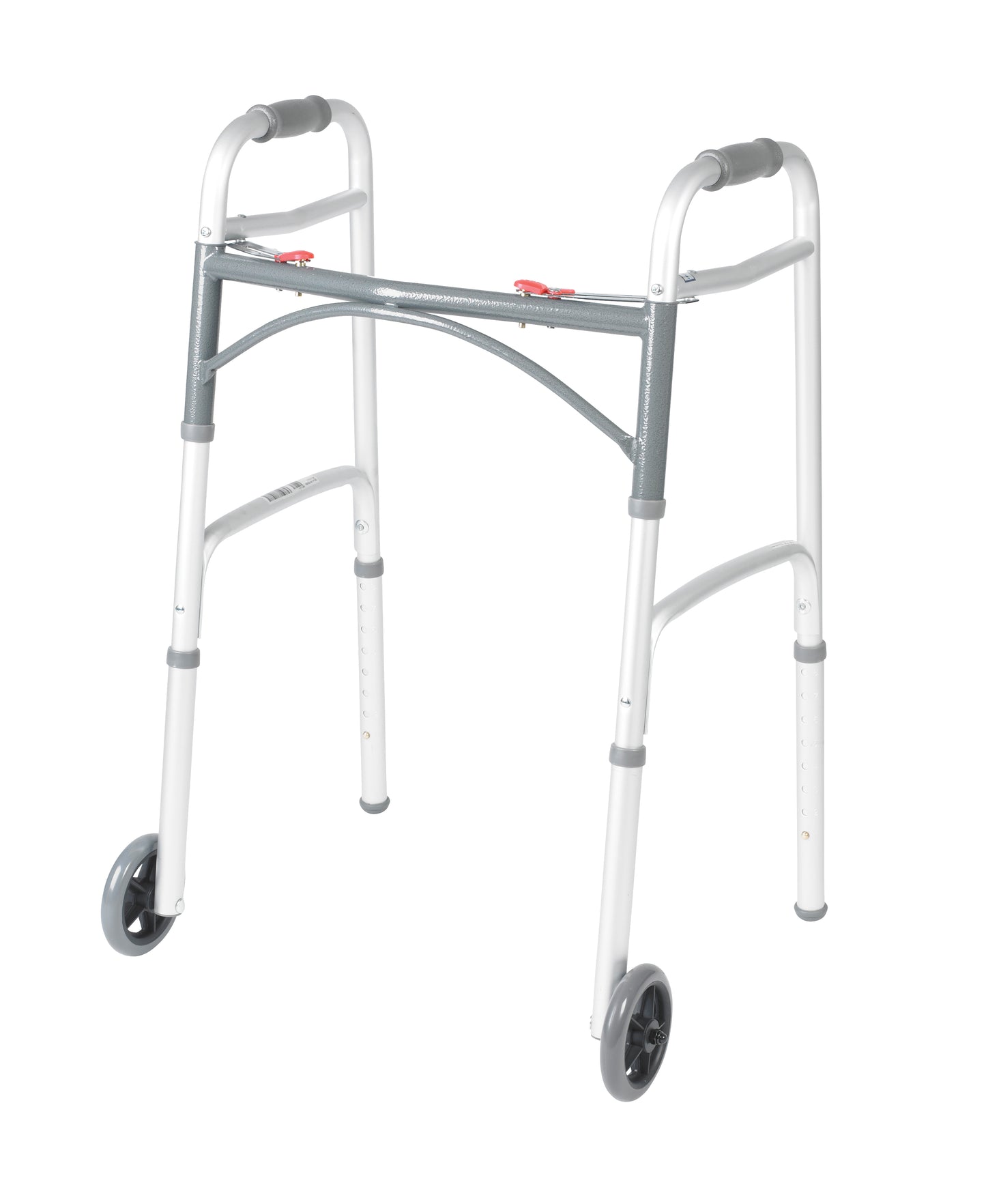 Drive Medical PreserveTech Deluxe Two Button Folding Walker 5in Wheels medical supply