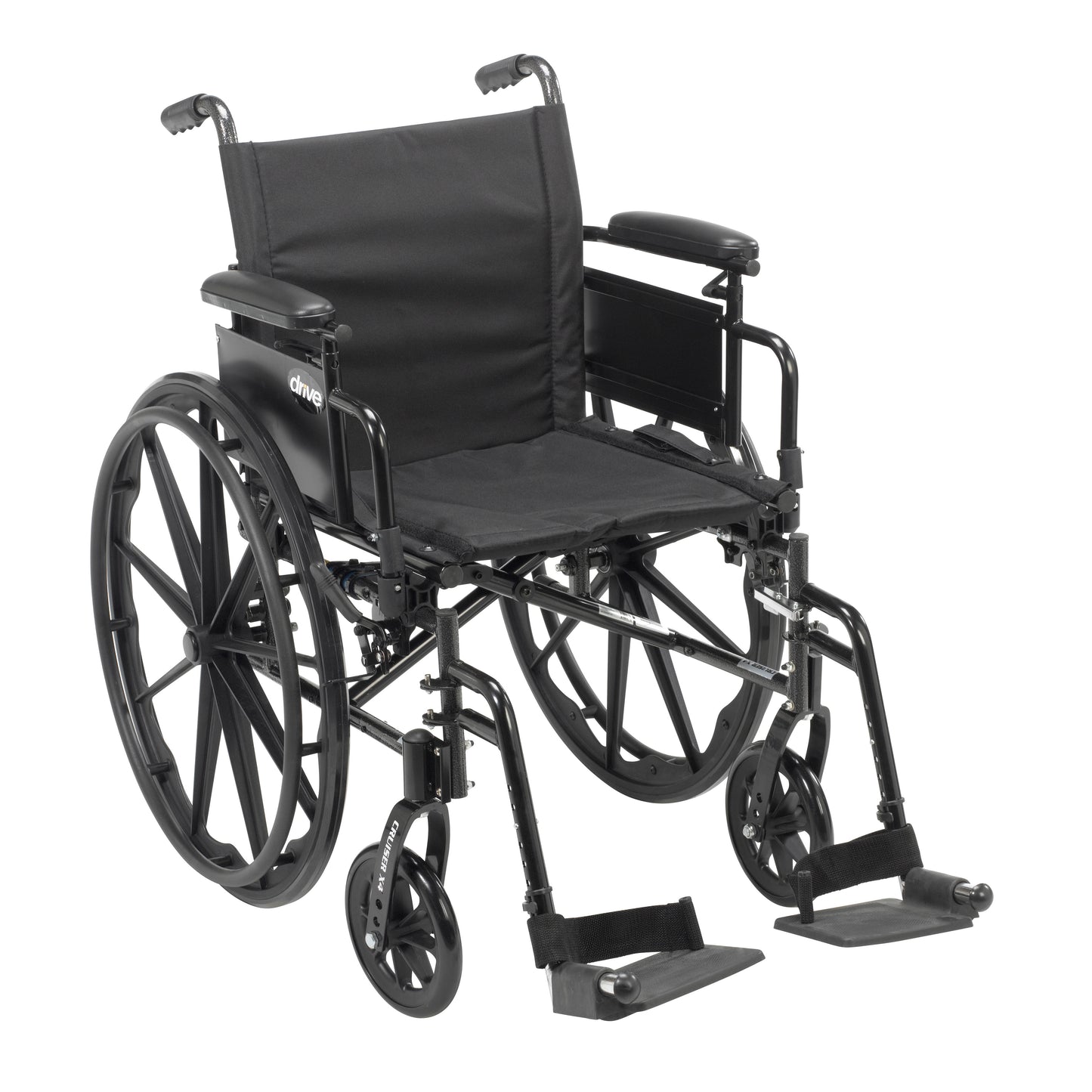 Drive Medical Cruiser X4 Dual Axle Wheelchair Desk Arms Swing Away Footrests 16" Seat medical supply