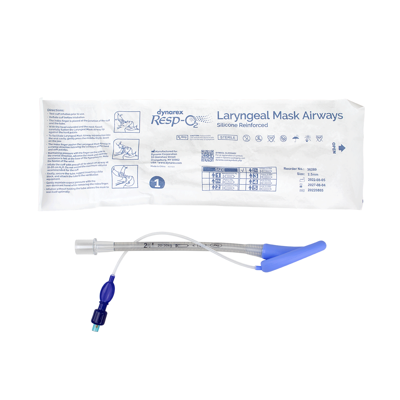 Resp-O2 LMA Silicone Reinforced 2.5 mm Case medical supply