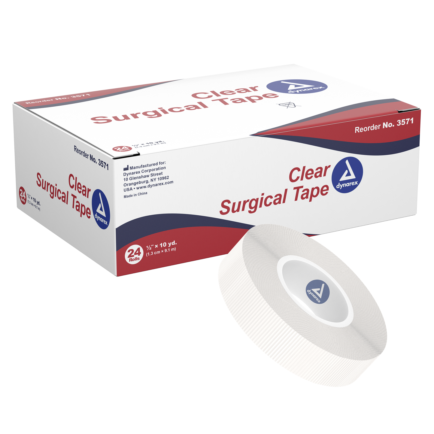 Dynarex Clear Surgical Tape 1/2 inch x 10 yd Case medical supply